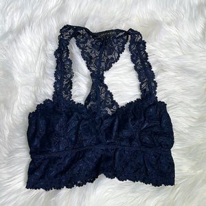 Signature8 Navy Blue Racerback Lace Bralette Large